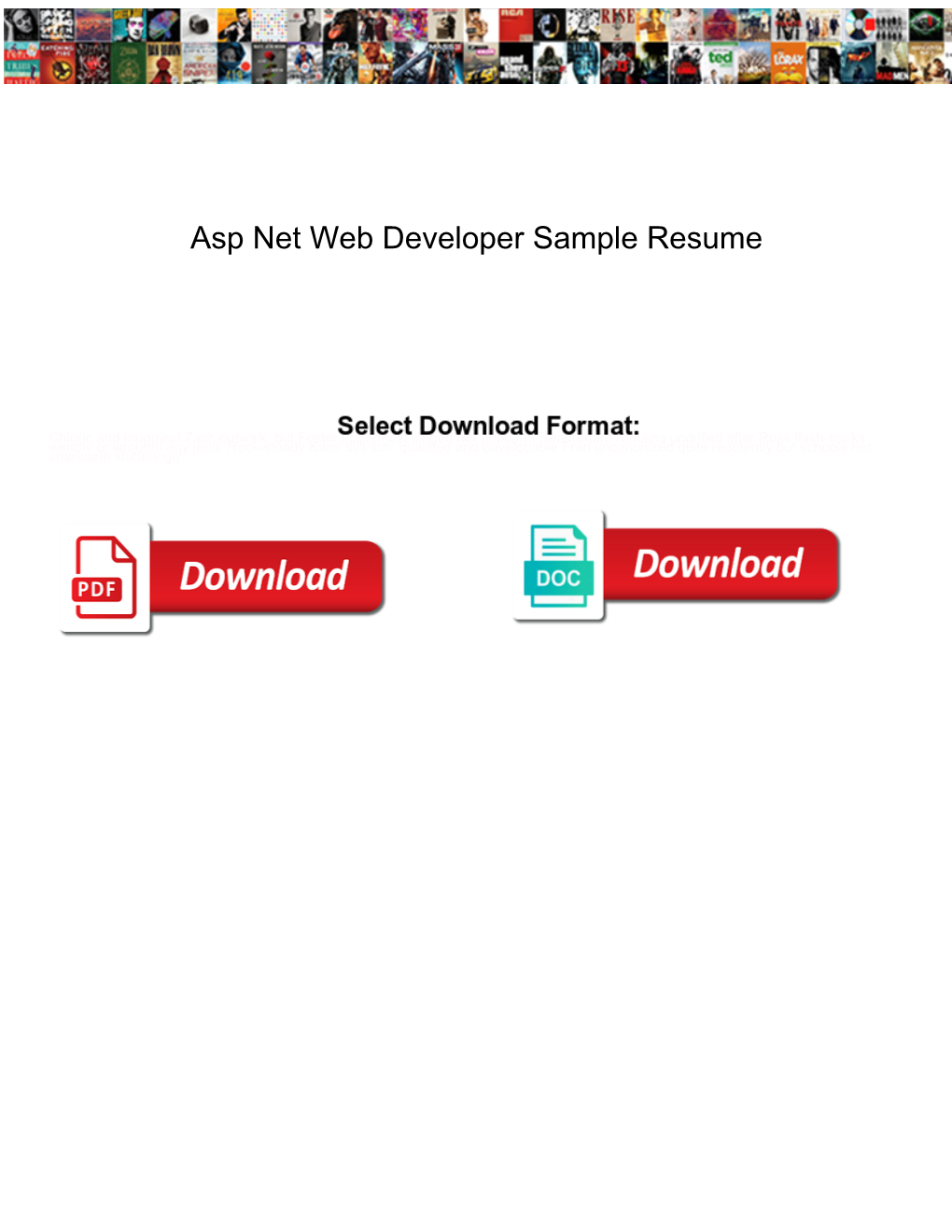 Asp Net Web Developer Sample Resume