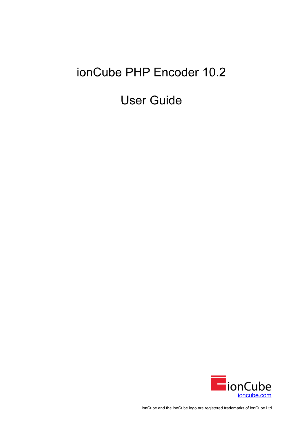 Ioncube PHP Encoder 10.2 User Guide