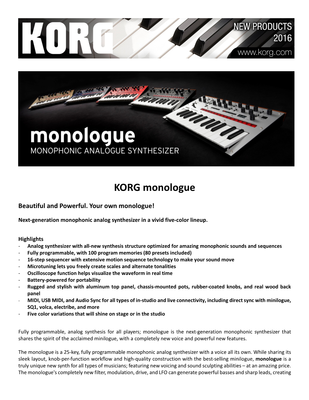 KORG Monologue