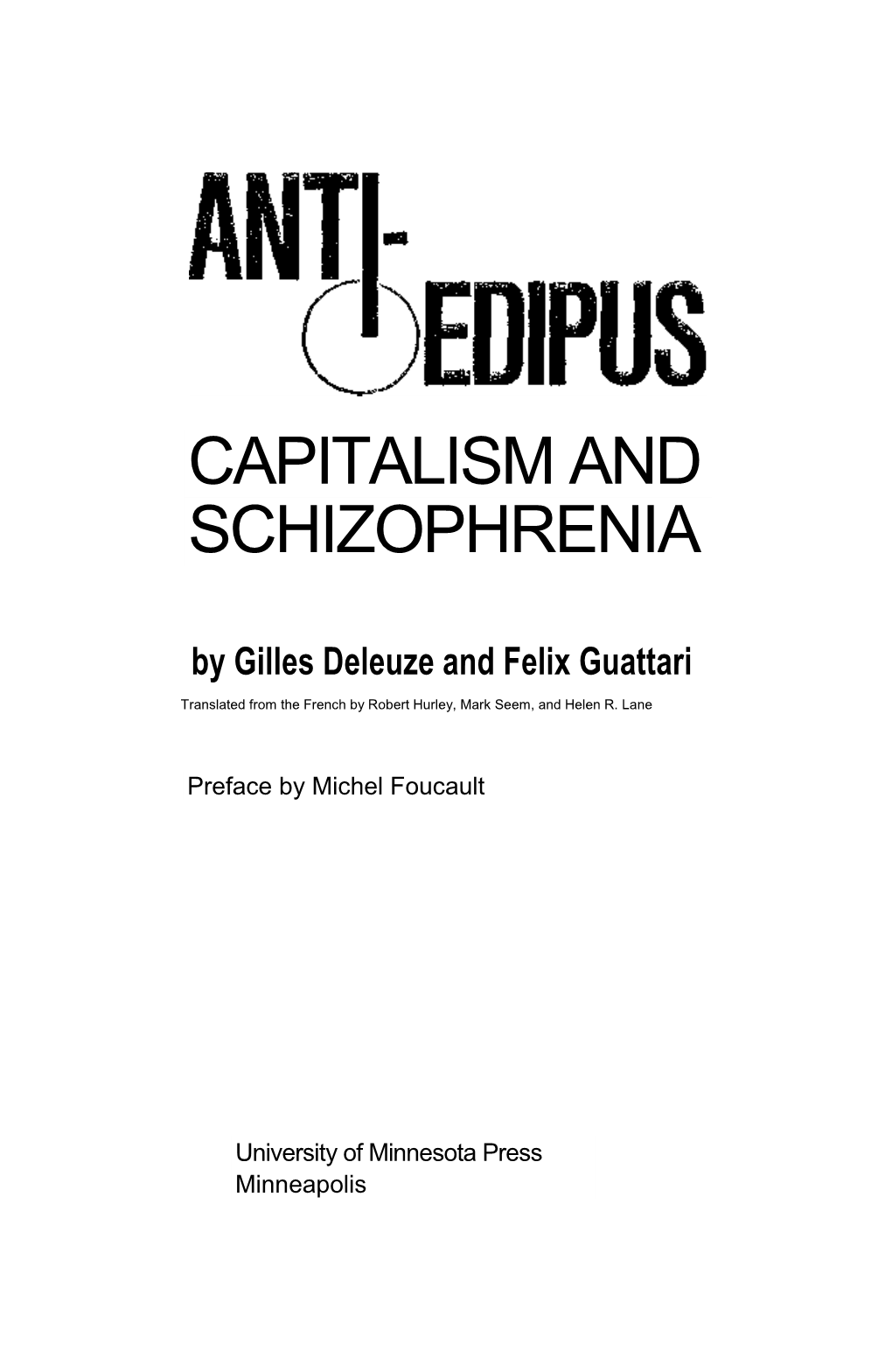 Capitalism and Schizophrenia