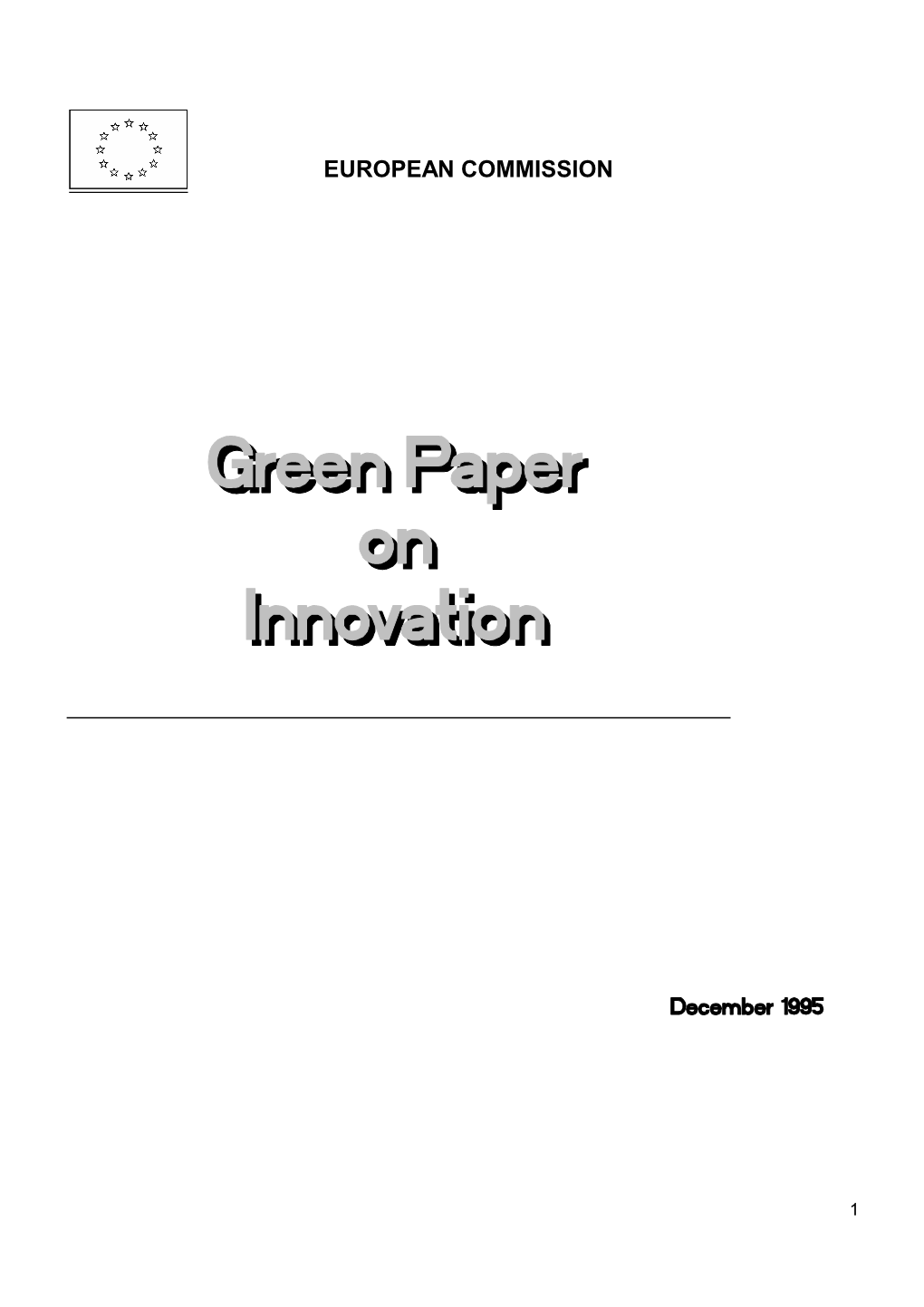 Green Paper on Innovation