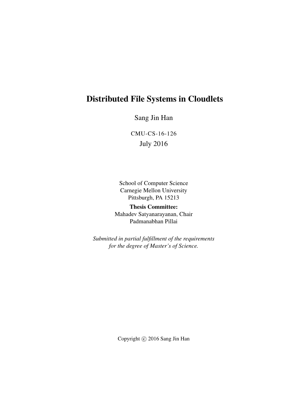 Distributed File Systems in Cloudlets