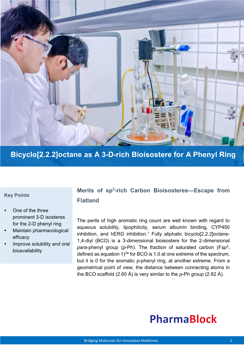 Bicyclo[2.2.2]Octane As a 3-D-Rich Bioisostere for a Phenyl Ring