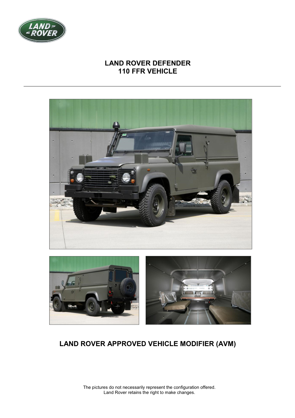 Land Rover Defender 110 Ffr Vehicle