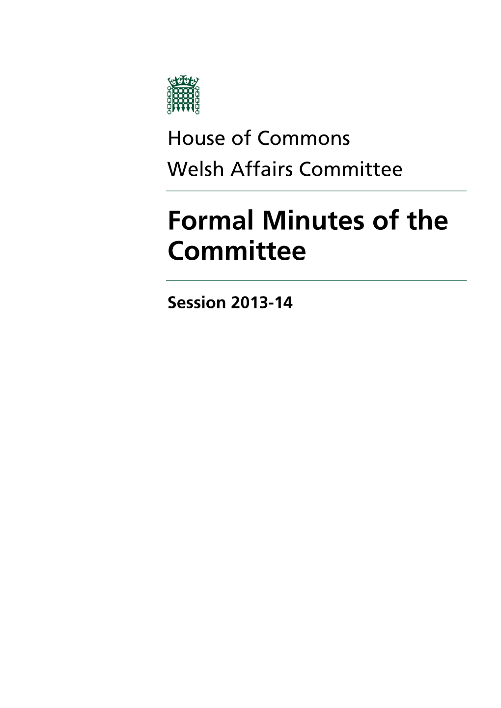 Formal Minutes of the Committee