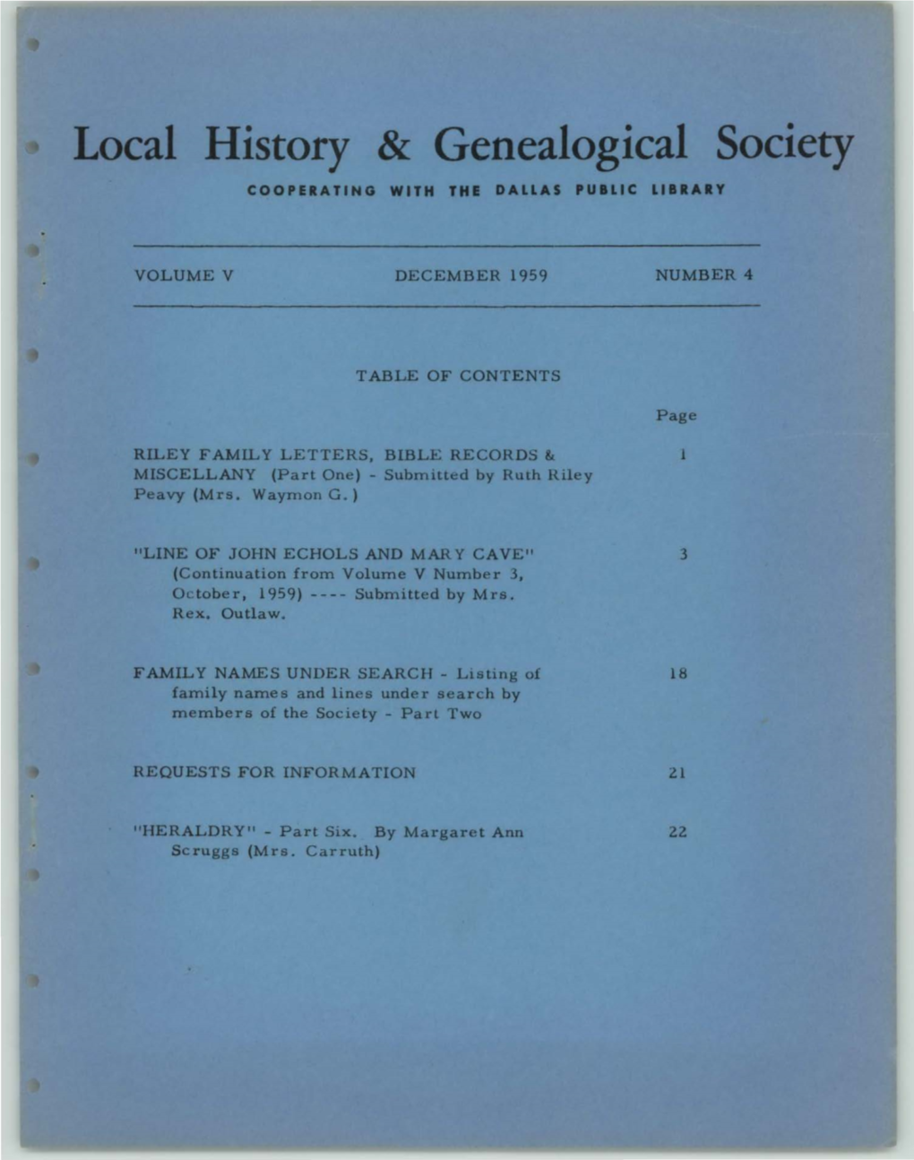 Local History & Genealogical Society