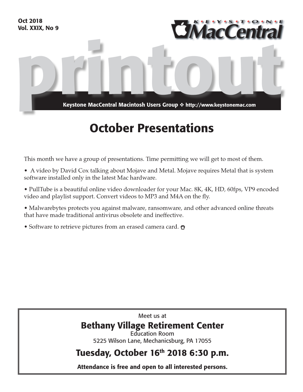 October Presentations