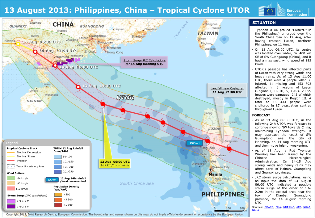 Philippines, China – Tropical Cyclone UTOR