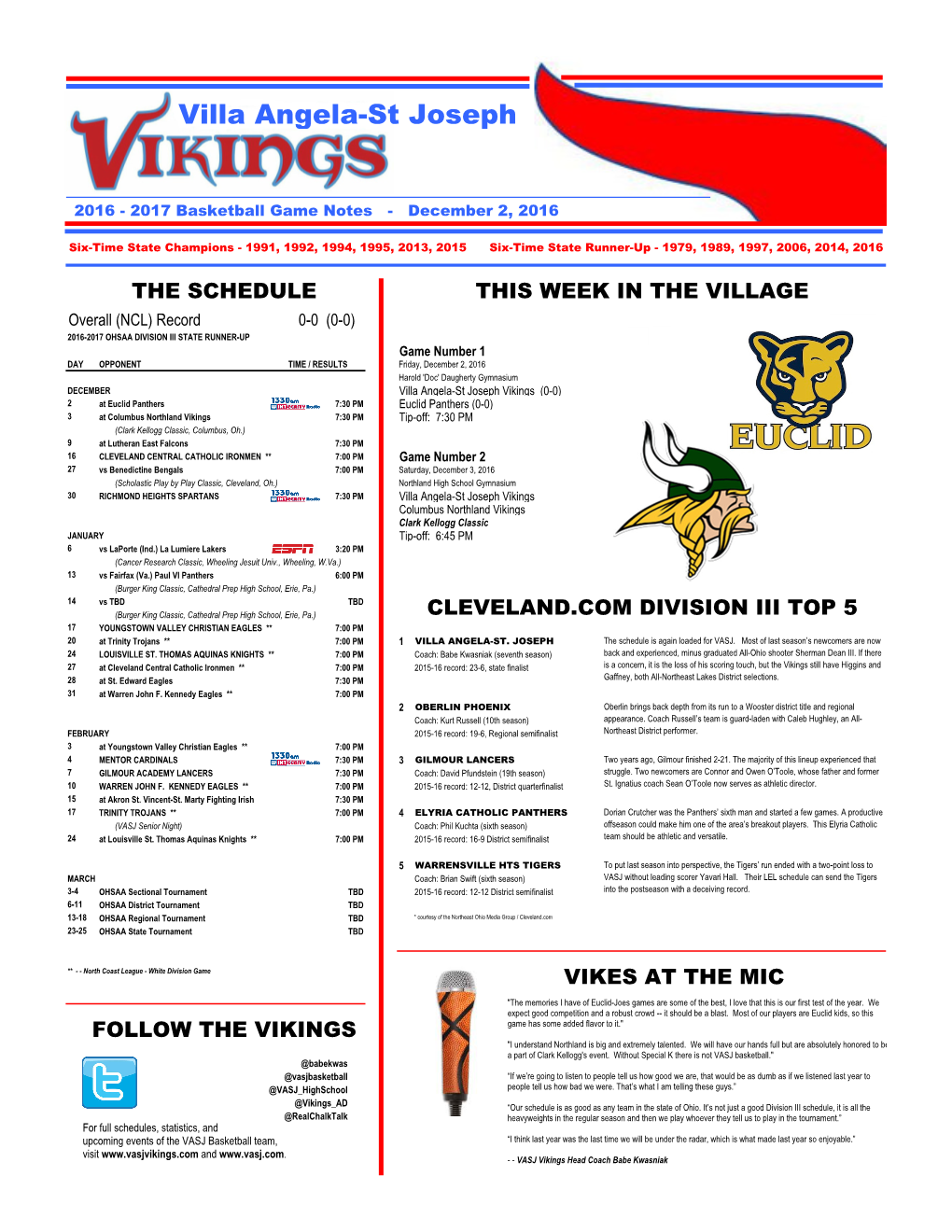 2016-17 VASJ Game Notes Week 1