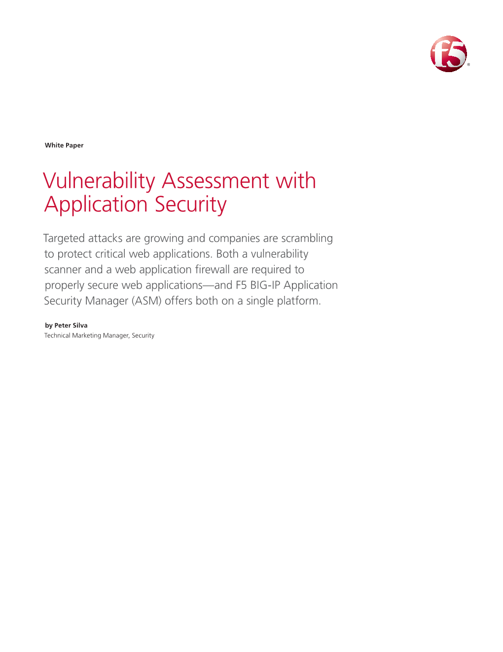 Vulnerability Assessment with Application Security