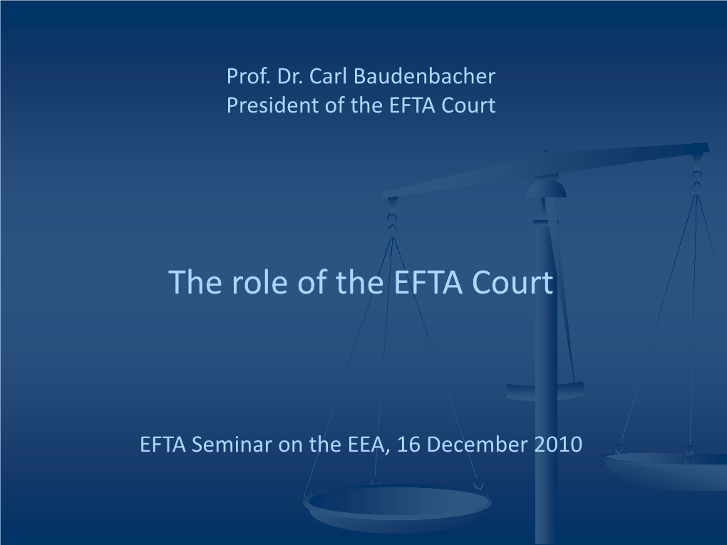 The Role of the EFTA Court