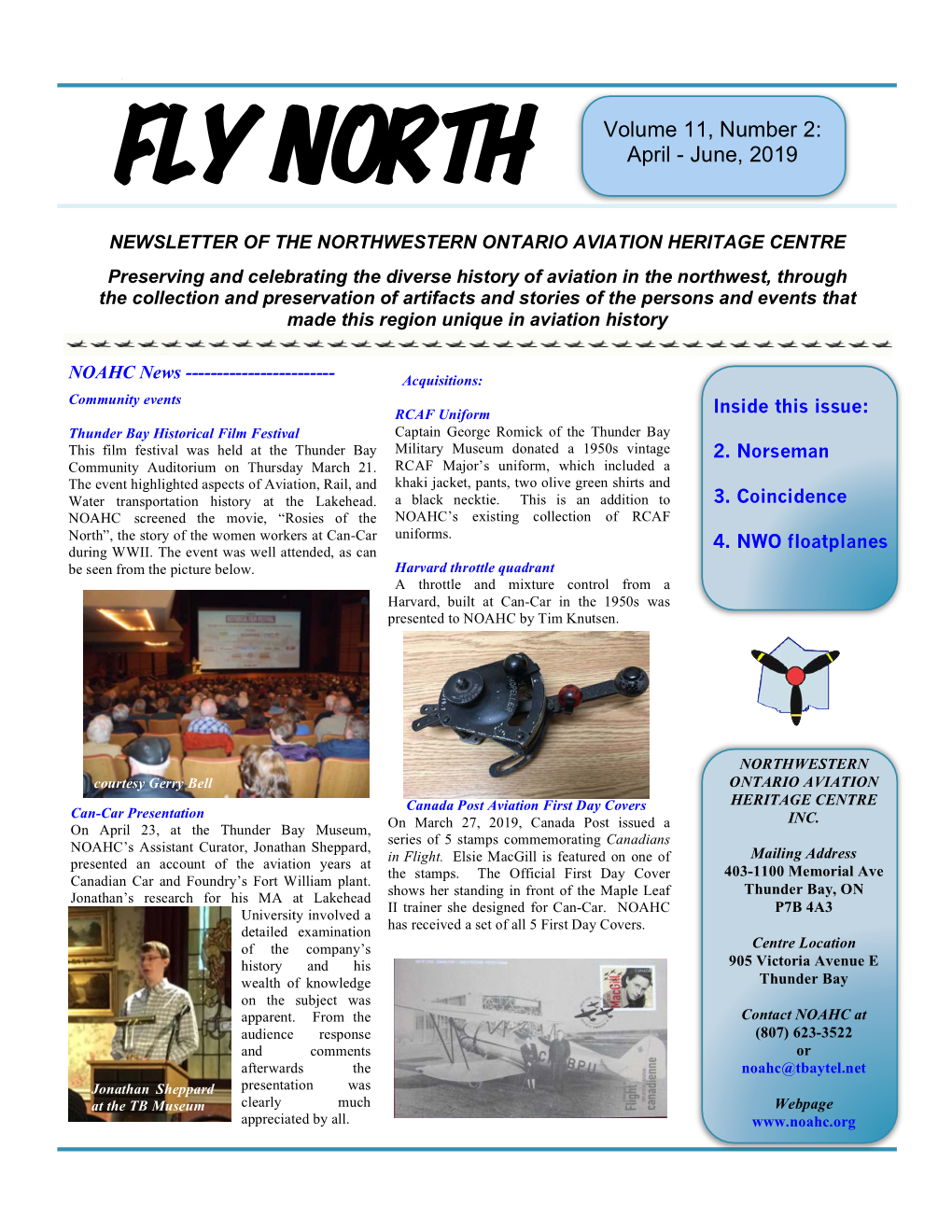 FLY NORTH April - June, 2019