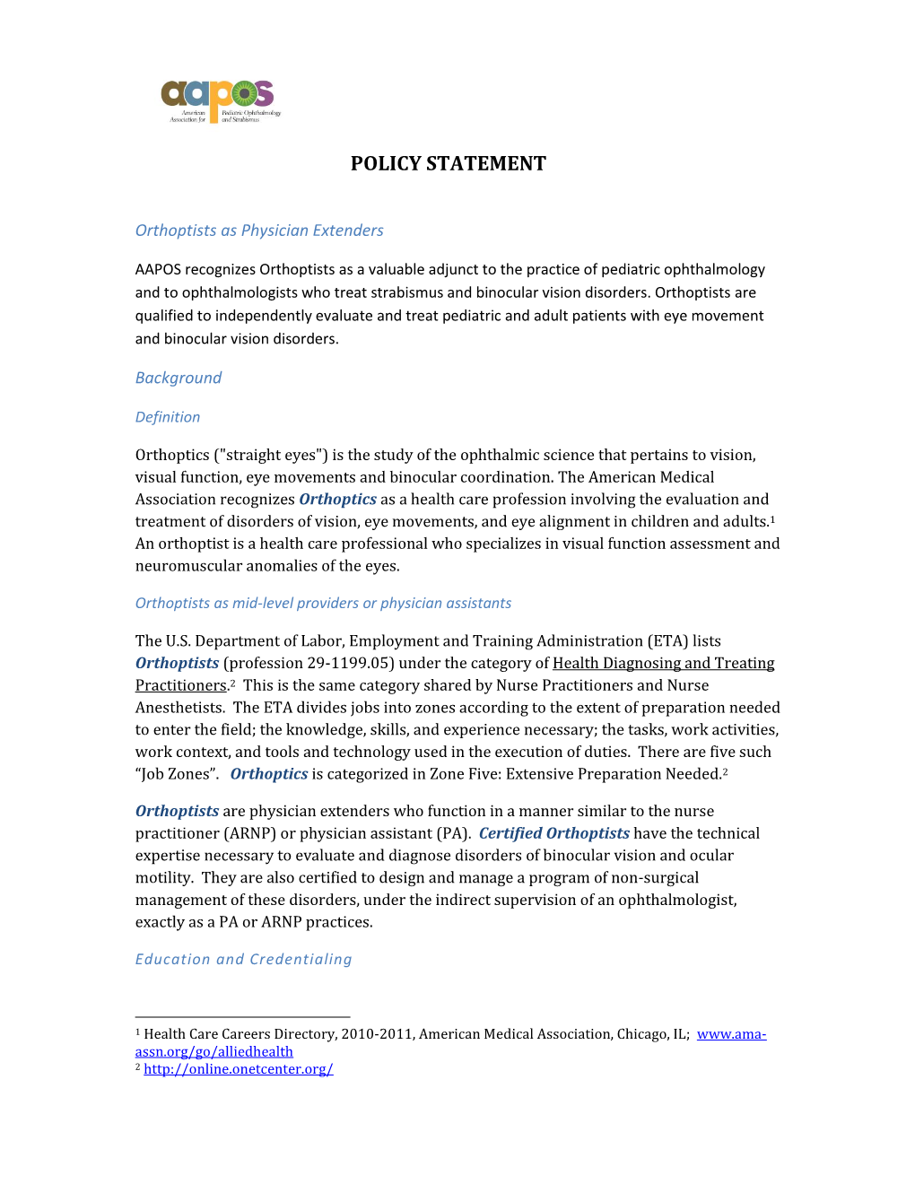 Policy Statement