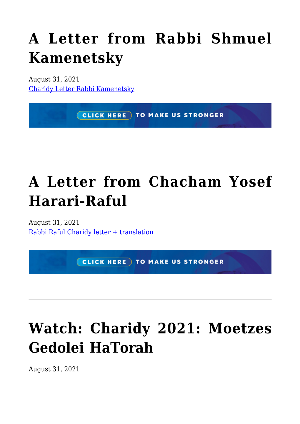 Moetzes Gedolei Hatorah Releases Kol Korei