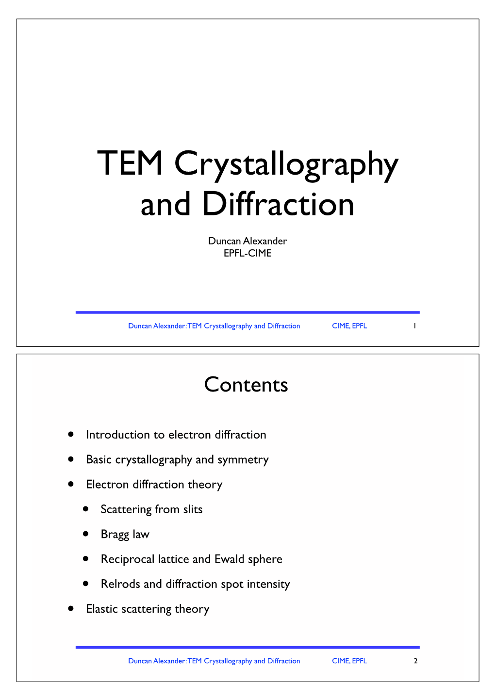 Chapter 3 and 4 TEM Crystallography and Diffraction