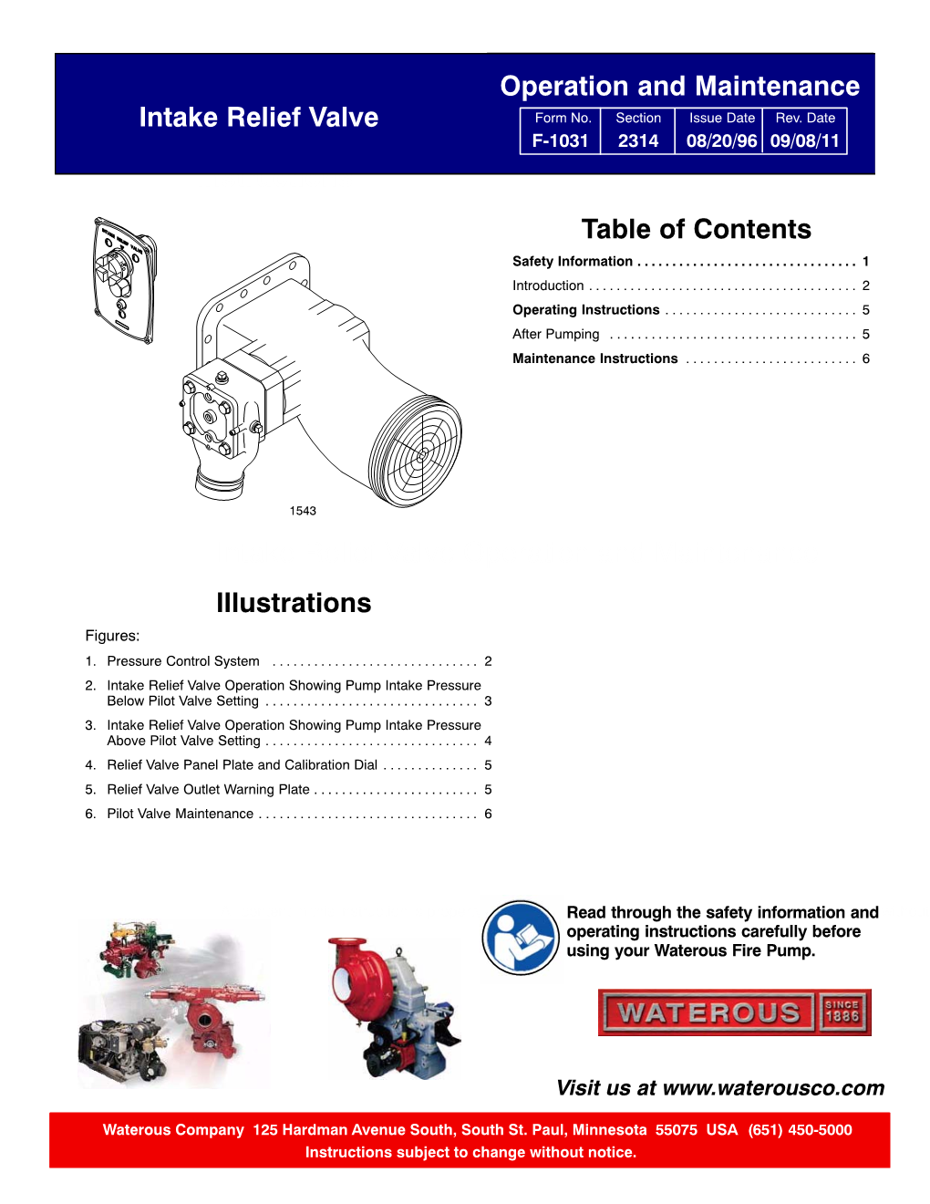 Intake Relief Valve Operation and Maintenance Illustrations Figures: 1