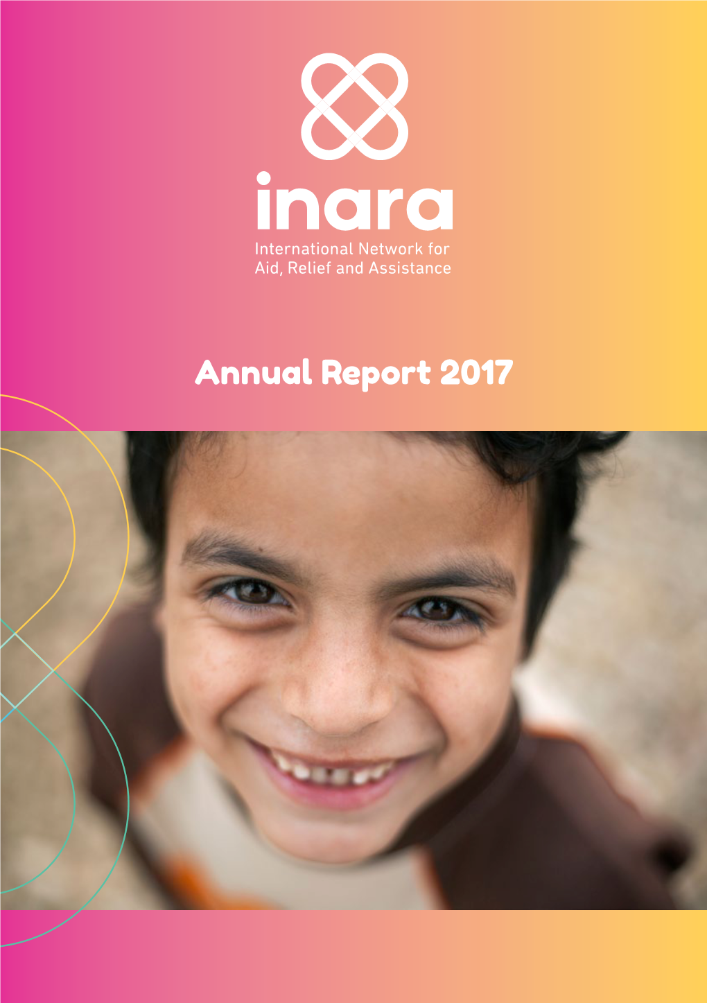 Annual Report 2017 Front Page: Image of Amjad (7) Whose Feet Were Burnt When the Tent He Lives in Caught Fire