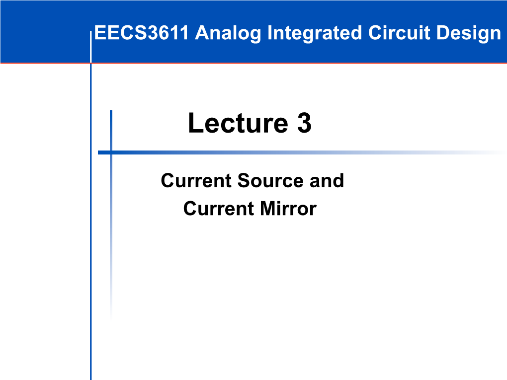 Current Source and Current Mirror