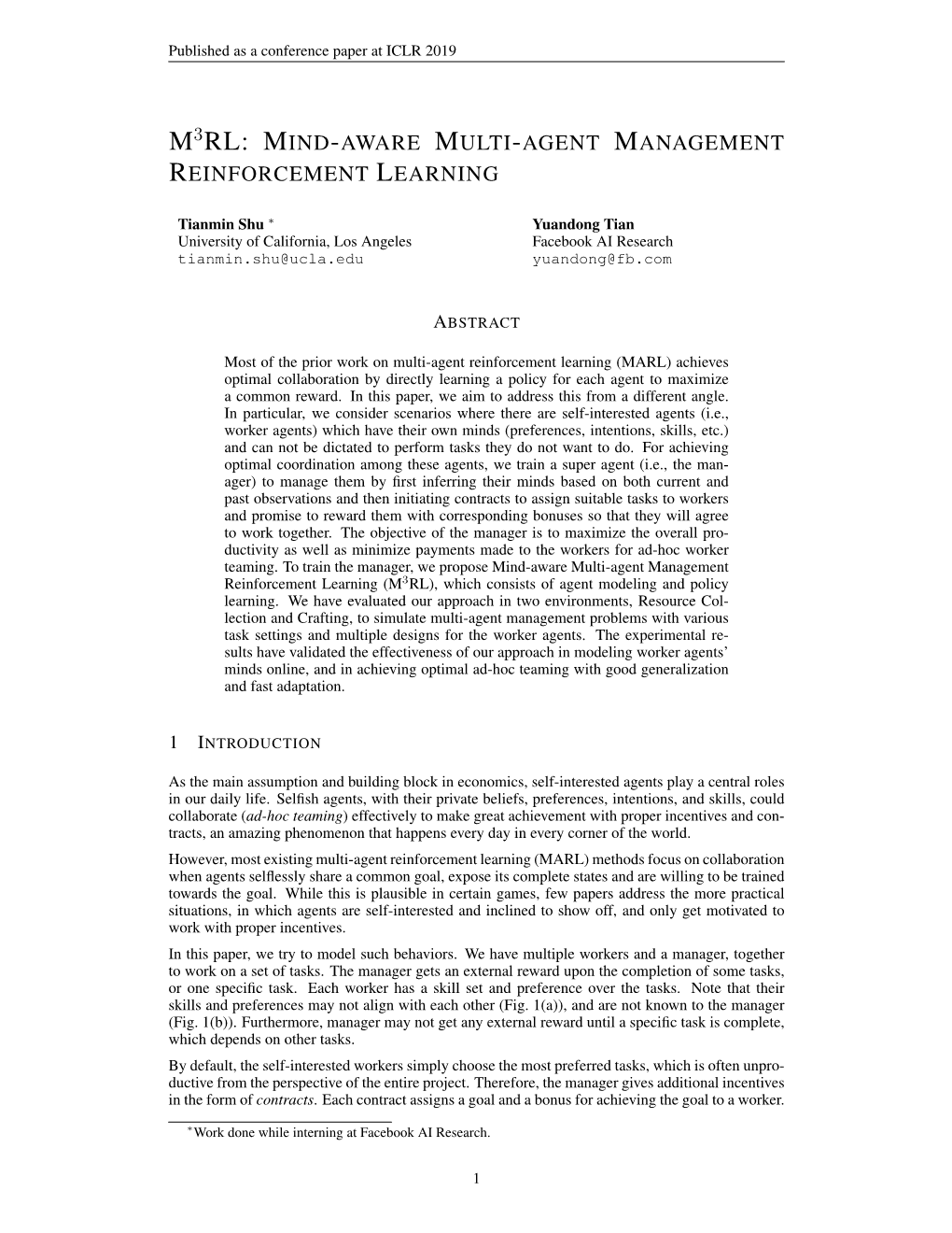 Rl: Mind-Aware Multi-Agent Management Reinforcement Learning
