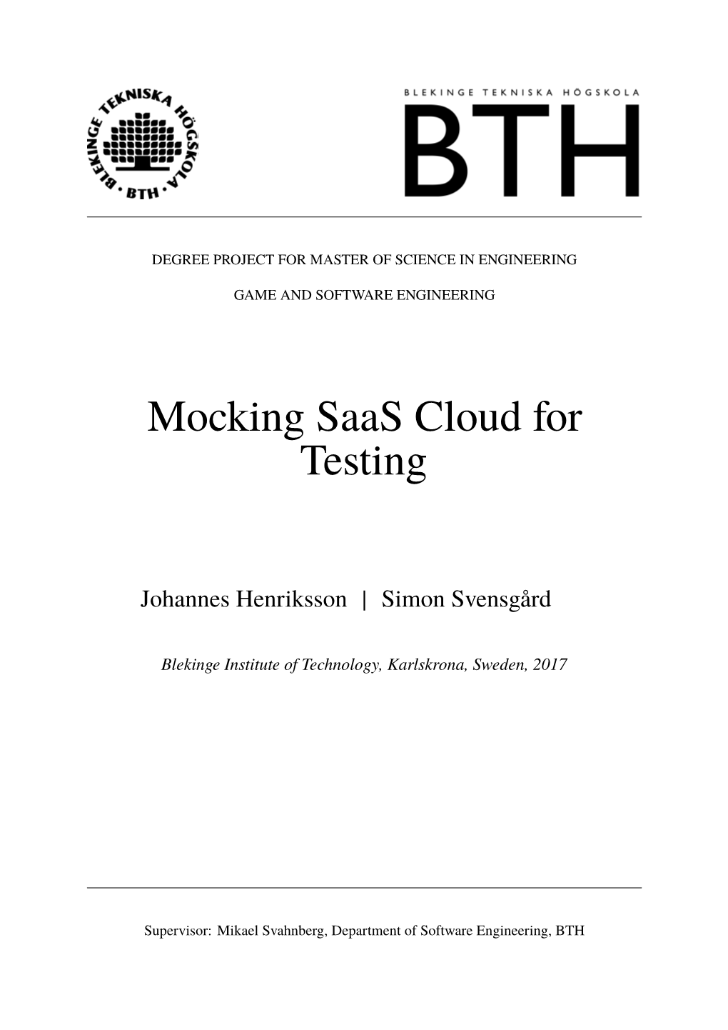 Mocking Saas Cloud for Testing