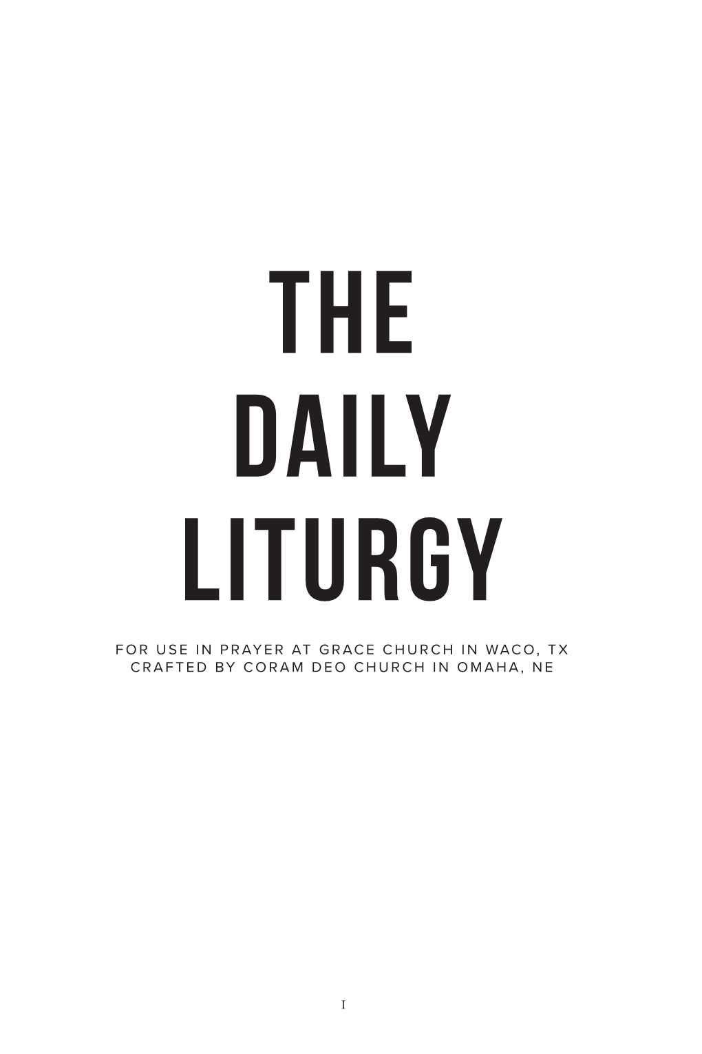 The Daily Liturgy