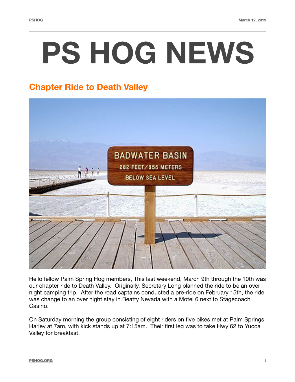 PSHOG Death Valley