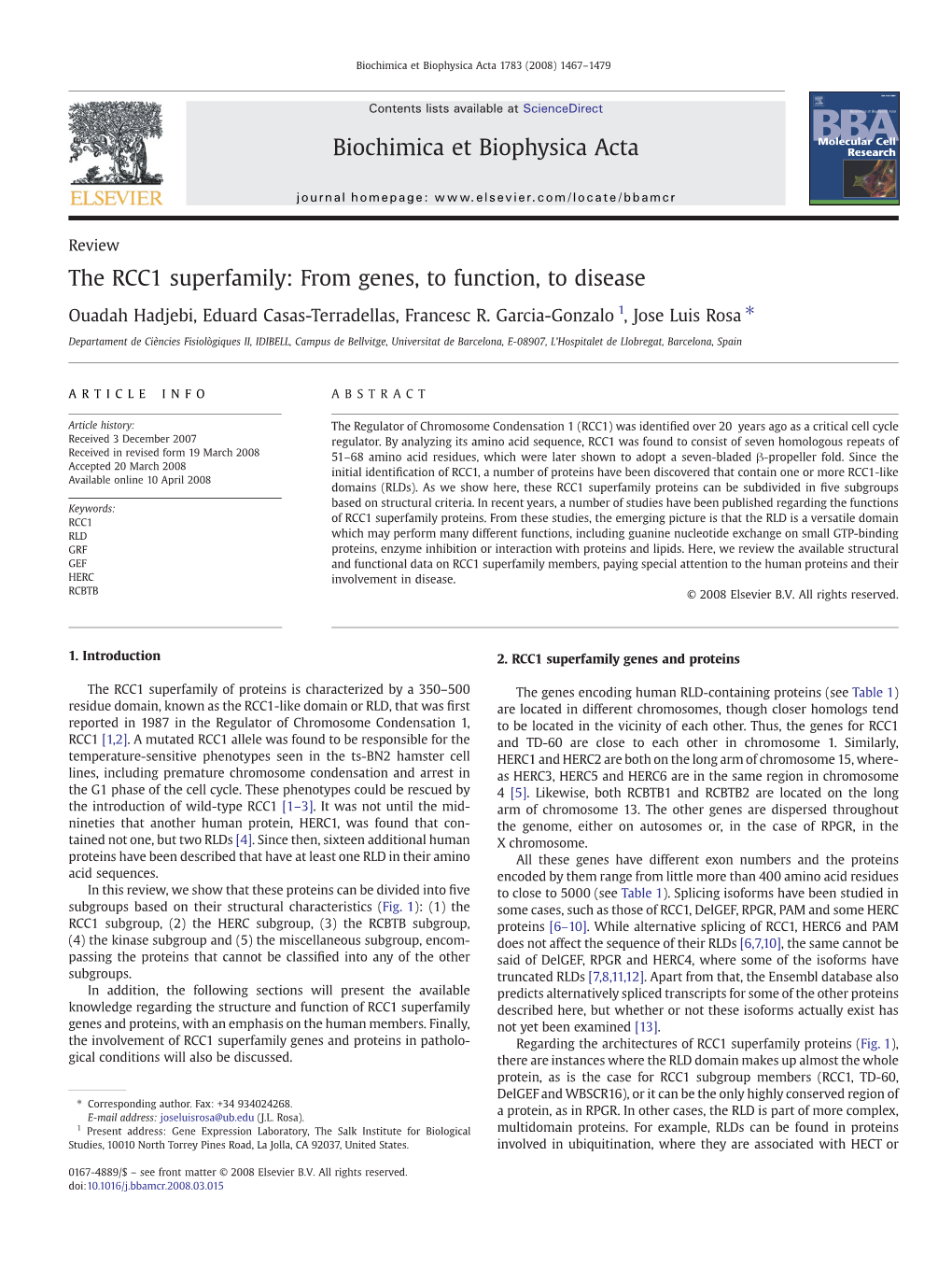 Biochimica Et Biophysica Acta 1783 (2008) 1467–1479