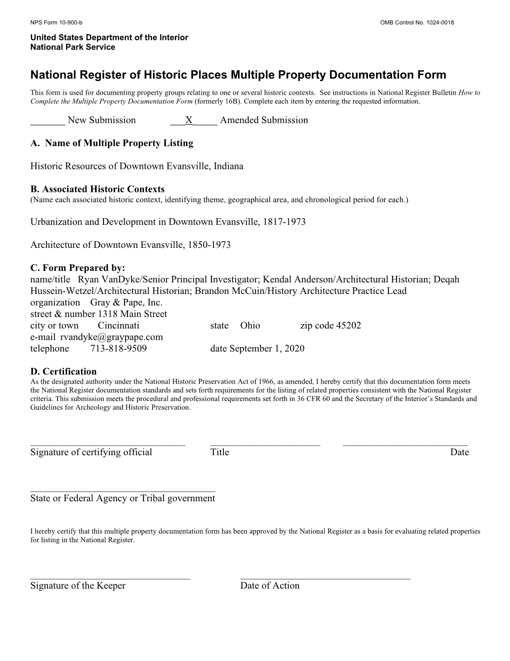 National Register of Historic Places Multiple Property Documentation Form