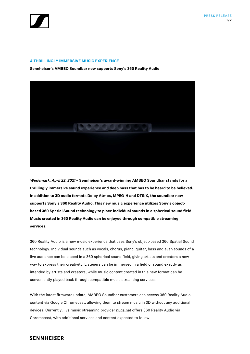 Press-Releasesennheiser-Ambeo-Soundbar-X-Sony-360Ra.Pdf