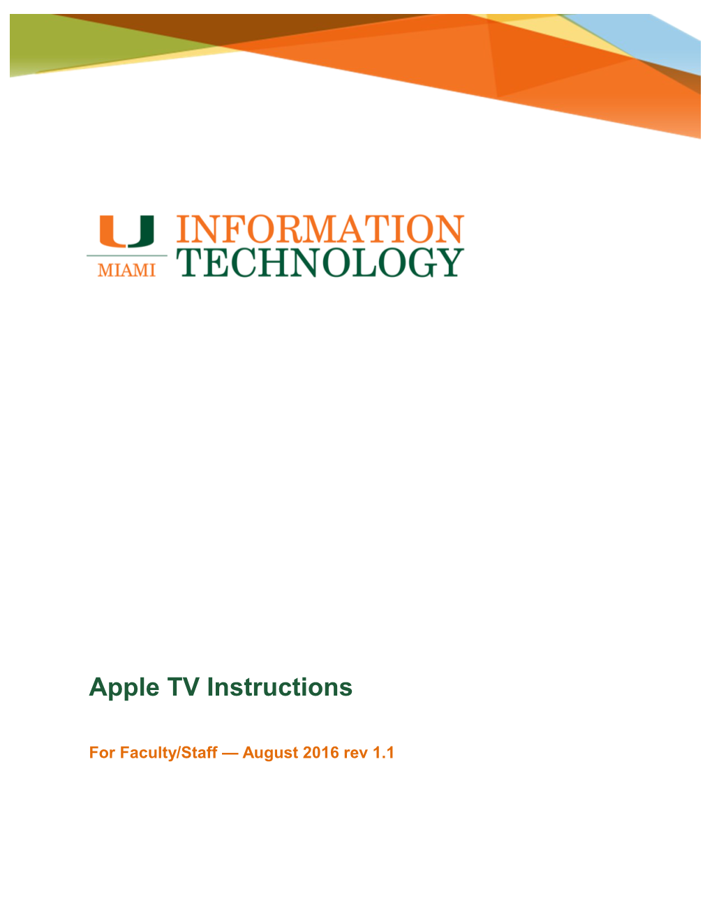 Apple TV Instructions