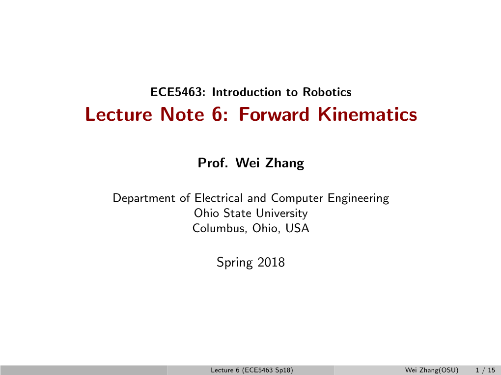 Forward Kinematics