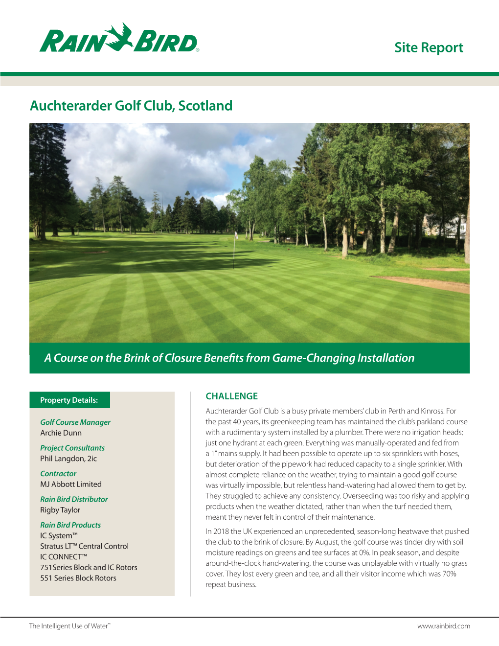 Site Report Auchterarder Golf Club, Scotland