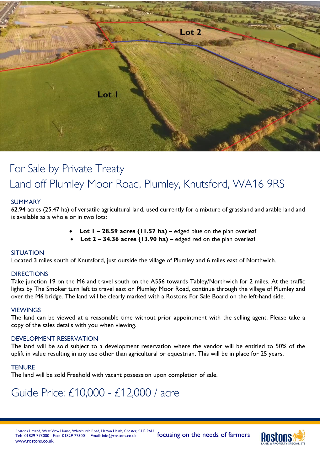 For Sale by Private Treaty Land Off Plumley Moor Road