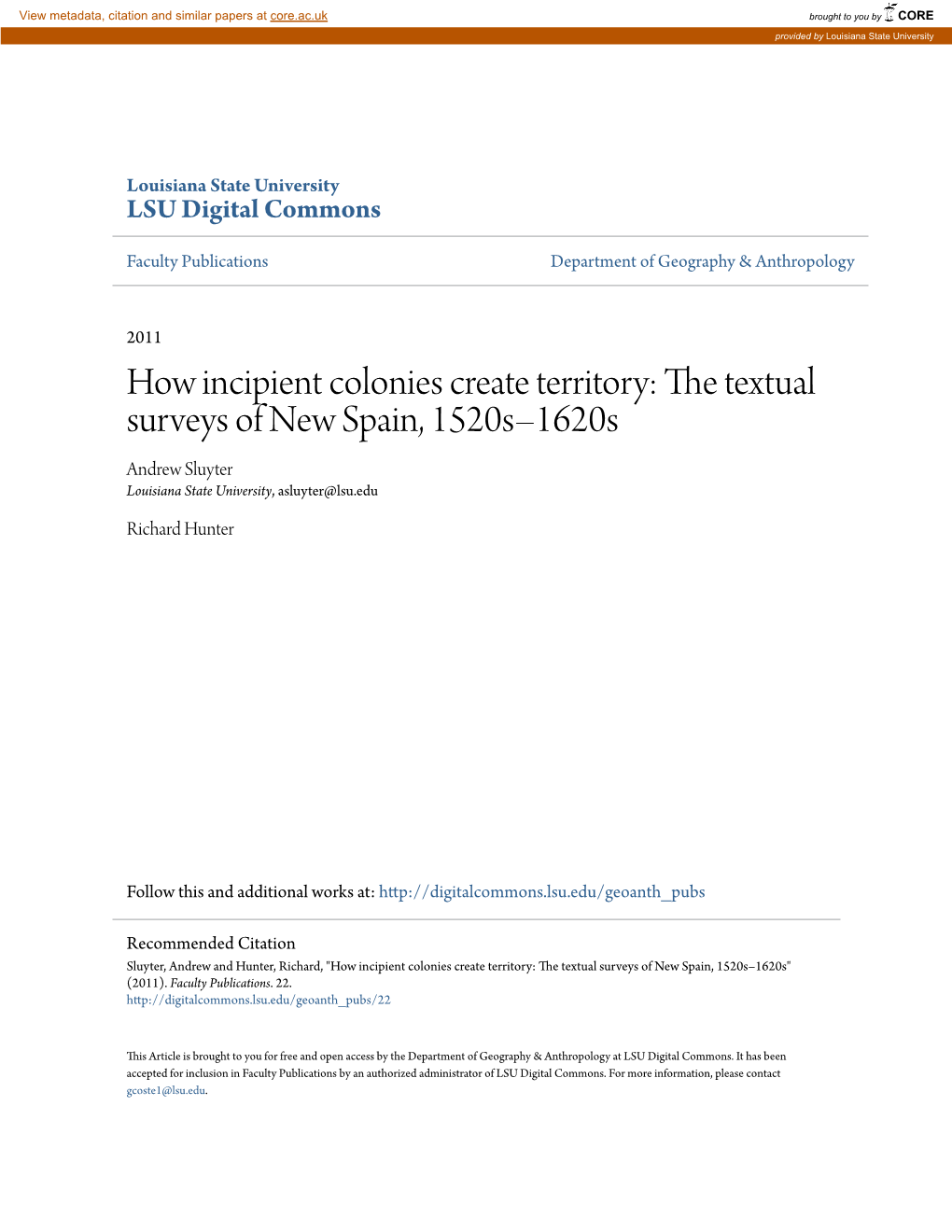 The Textual Surveys of New Spain, 1520S–1620S