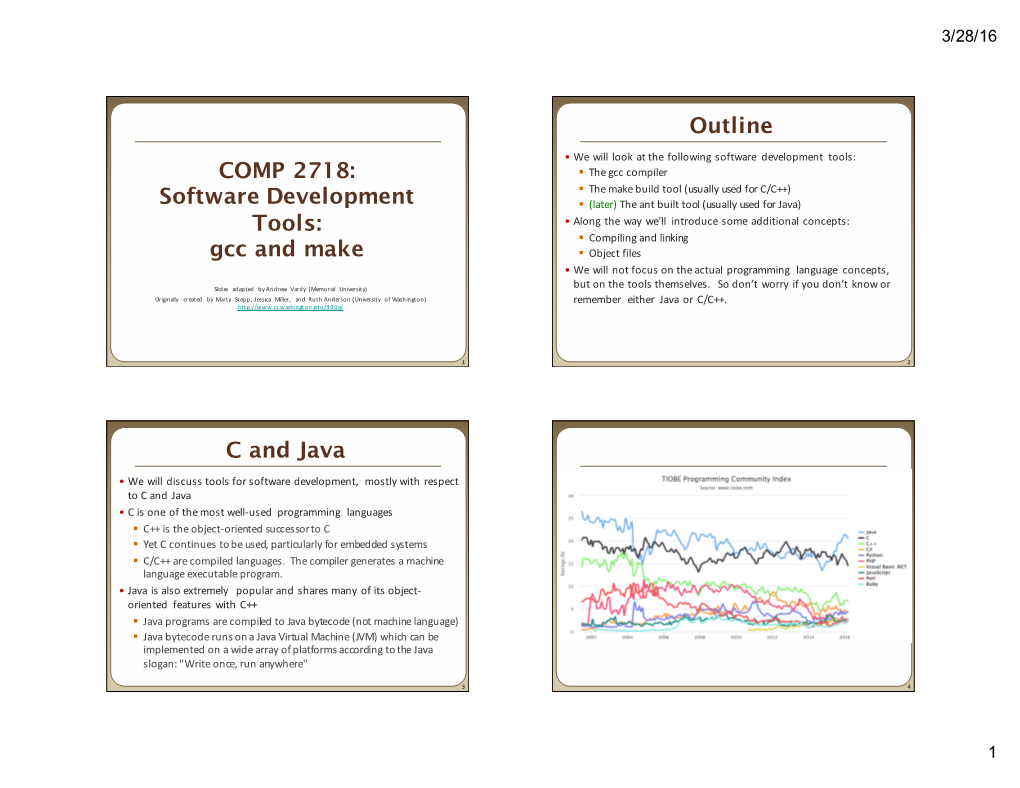 Gcc and Make Outline C and Java