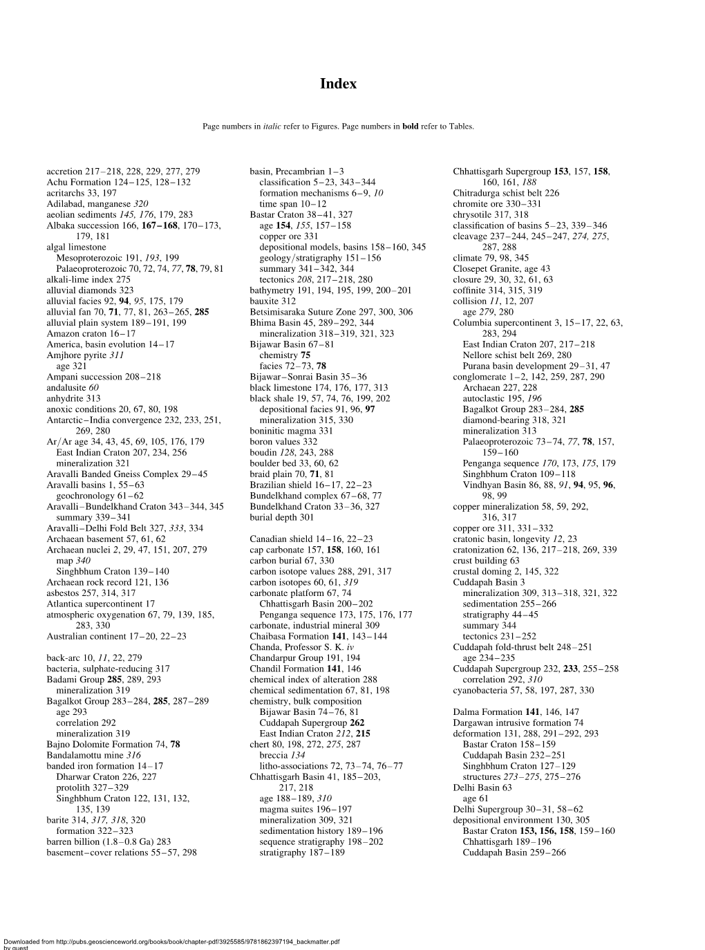 Accretion 217–218, 228, 229, 277, 279 Achu Formation 124–125, 128