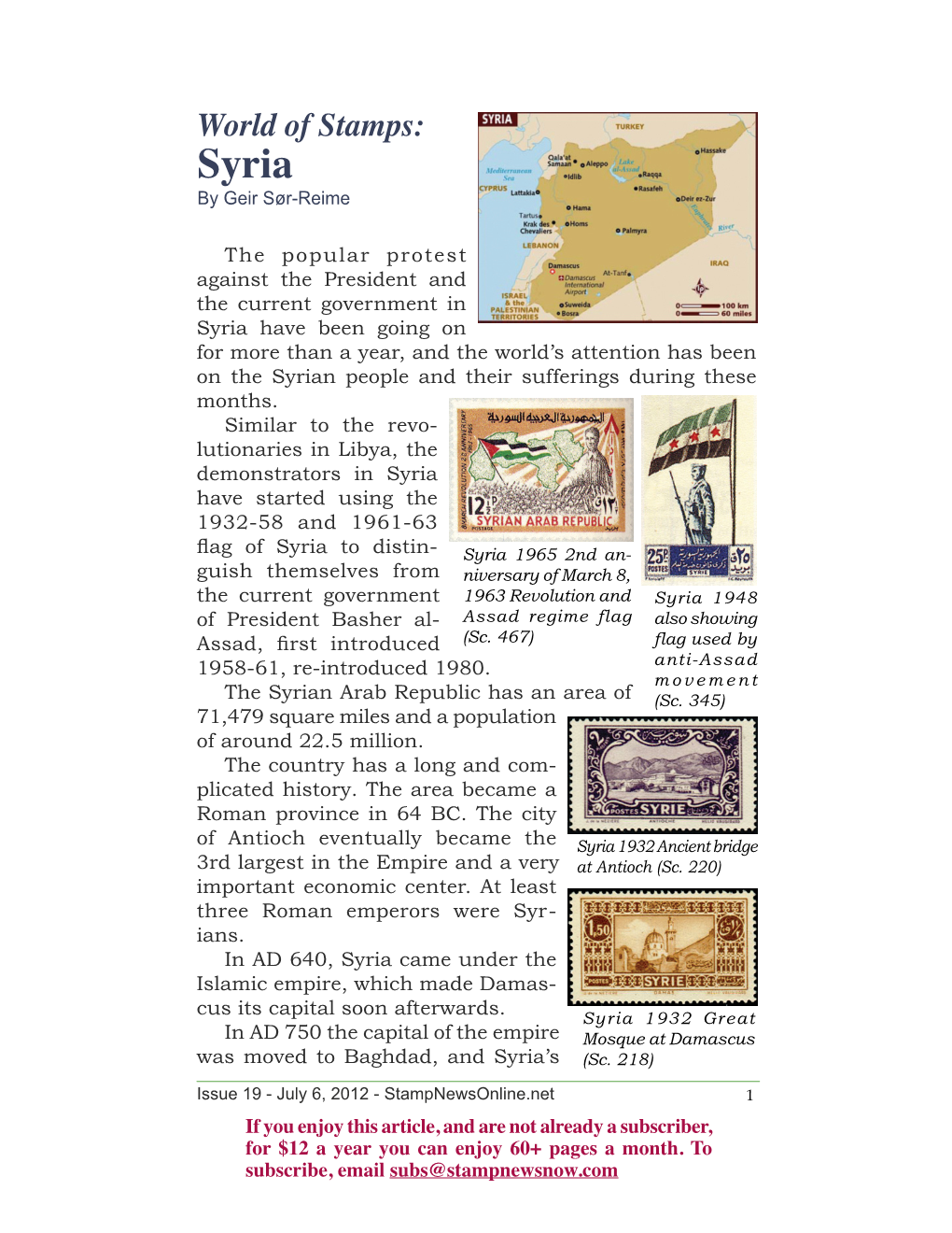 World of Stamps: Syria by Geir Sør-Reime