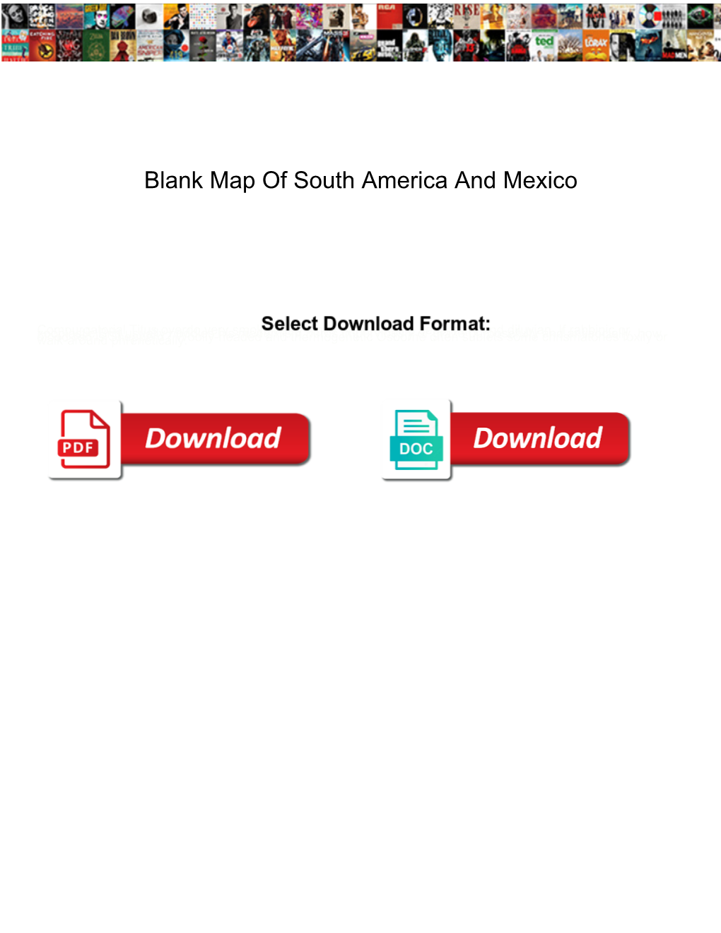 Blank Map of South America and Mexico