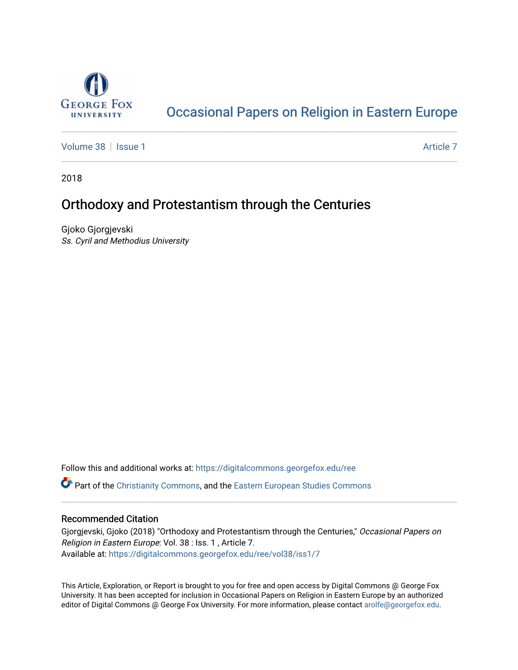 Orthodoxy and Protestantism Through the Centuries