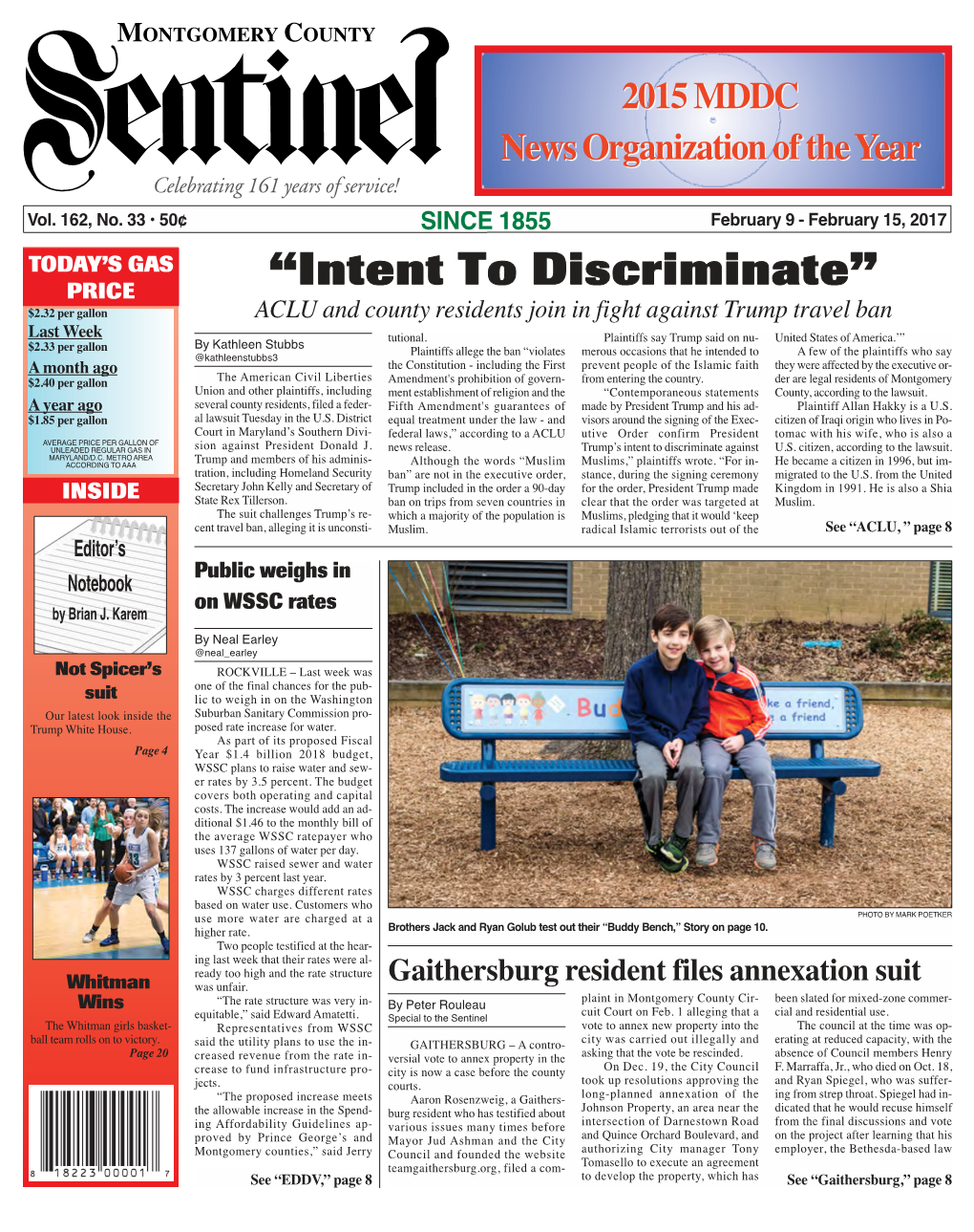 THE MONTGOMERY COUNTY SENTINEL FEBRUARY 9, 2017 EFLECTIONS R the Montgomery County Sentinel, Published Weekly by Berlyn Inc