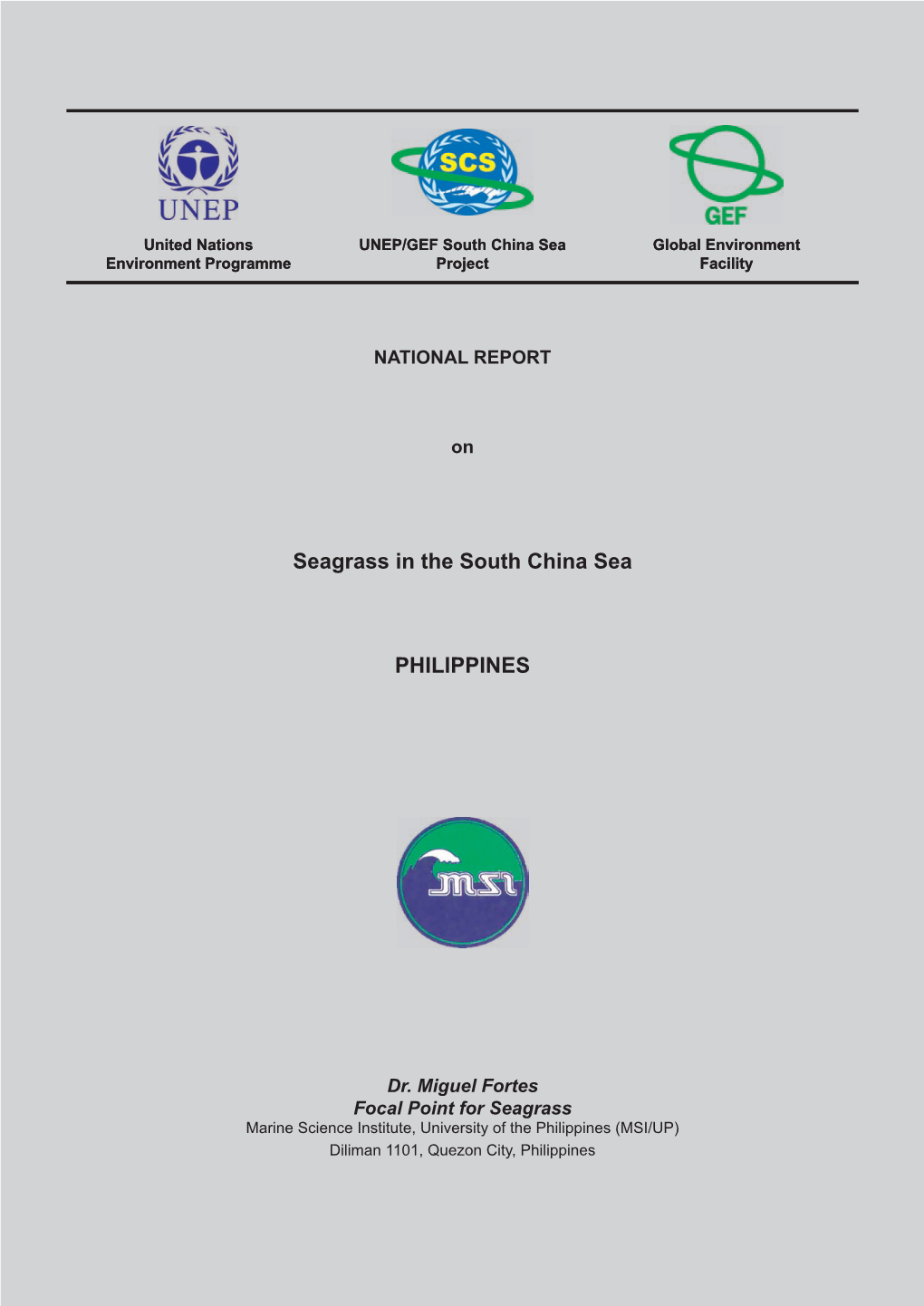 National Report for Seagrass in Cambodia