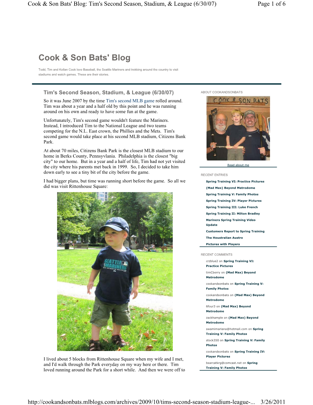 Cook & Son Bats' Blog