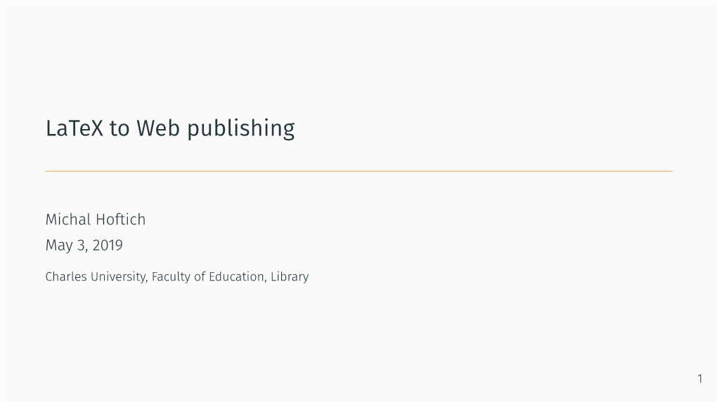 Latex to Web Publishing