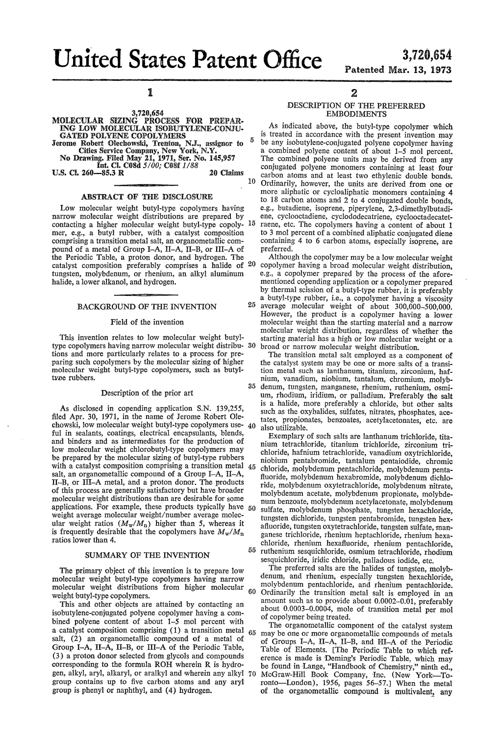 United States Patent Office Patented Mar