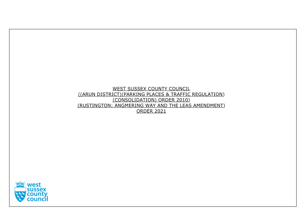 West Sussex County Council ((Arun District)(Parking