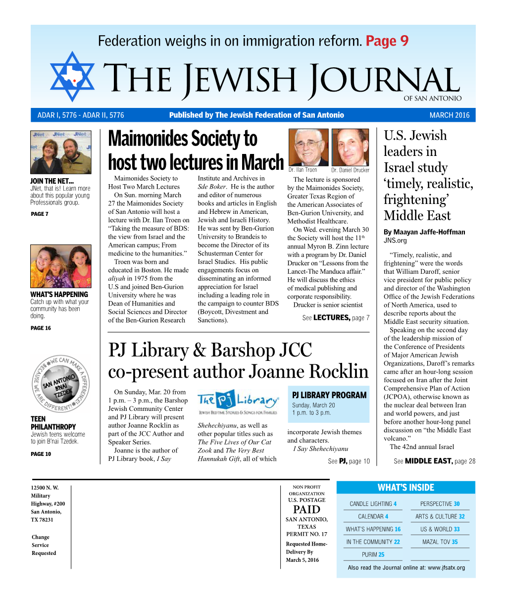 Jewish Journal March 2016