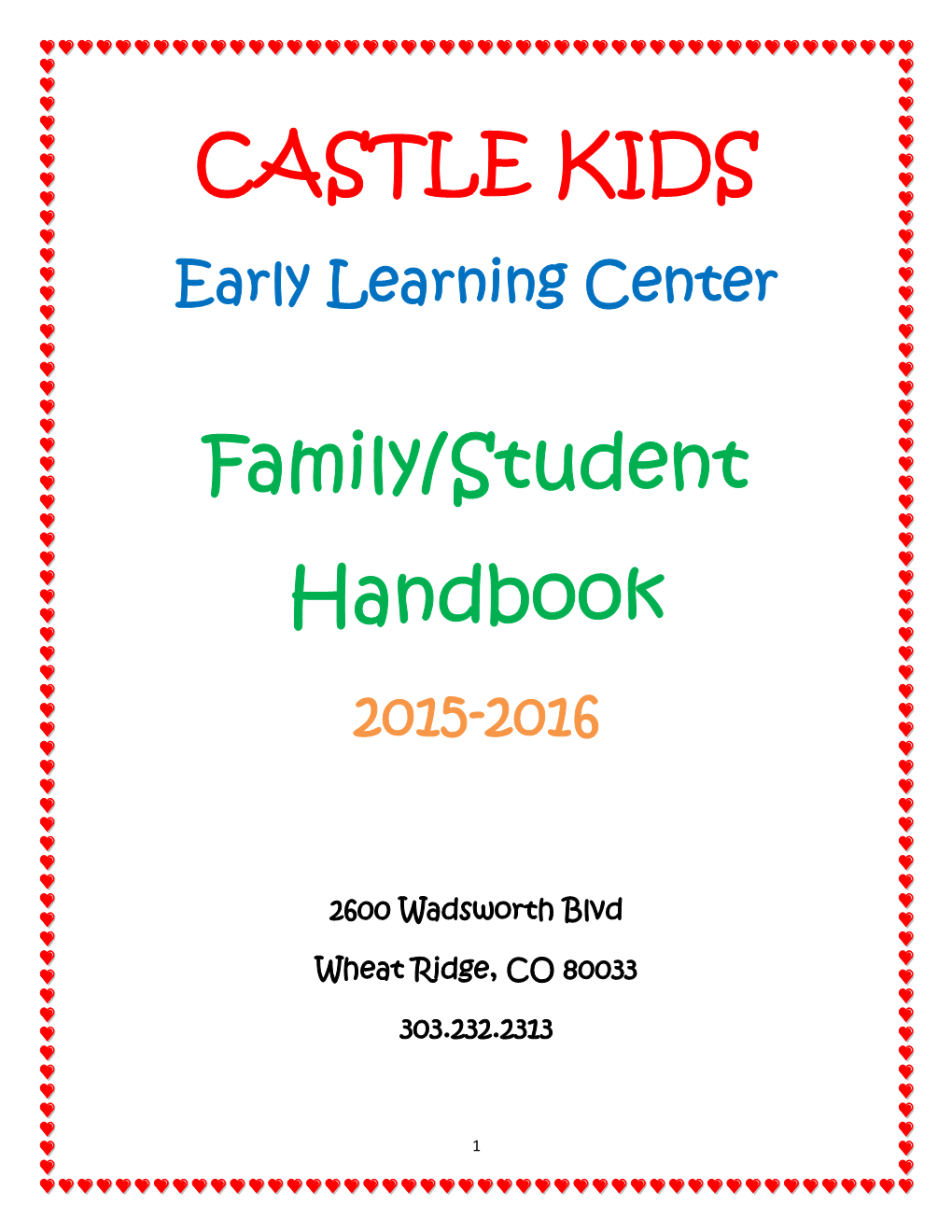 CASTLE KIDS Family/Student Handbook