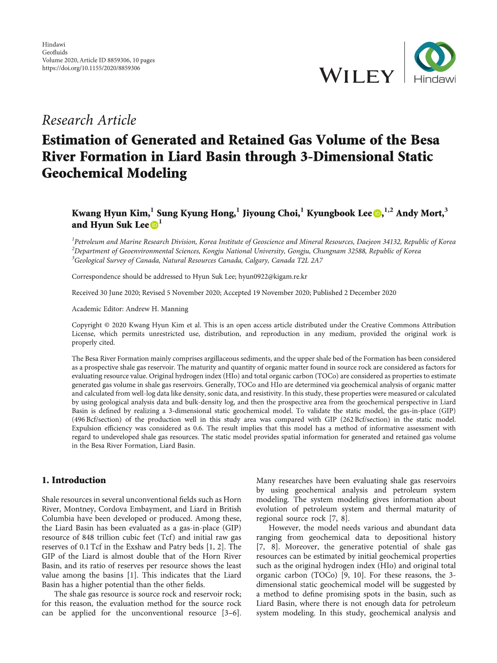 Estimation of Generated and Retained Gas Volume of the Besa River Formation in Liard Basin Through 3-Dimensional Static Geochemical Modeling