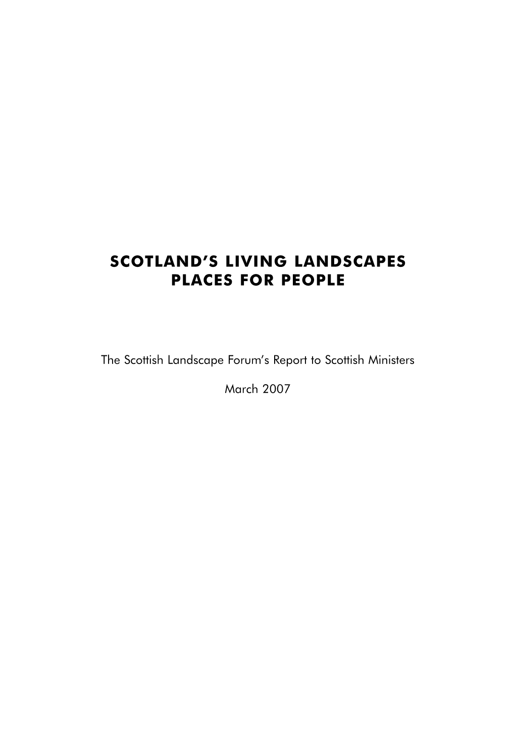 The Scottish Landscape Forum's Report