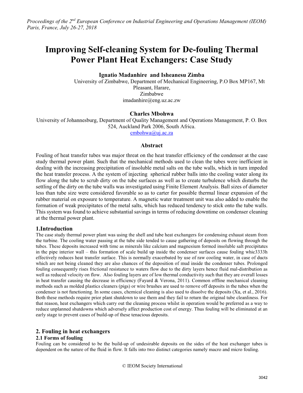 Improving Self-Cleaning System for De-Fouling Thermal Power Plant Heat Exchangers: Case Study